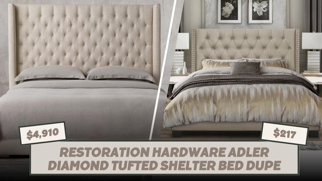 Restoration Hardware Adler Diamond Tufted Shelter Bed Dupe